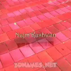 najm kashwan in Red Tiles style - 3D name wallpaper