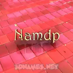 namdp in Red Tiles style - 3D name wallpaper