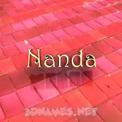nanda in Red Tiles style - 3D name wallpaper