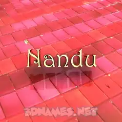 nandu in Red Tiles style - 3D name wallpaper