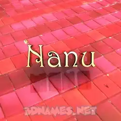 nanu in Red Tiles style - 3D name wallpaper