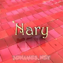 nary in Red Tiles style - 3D name wallpaper