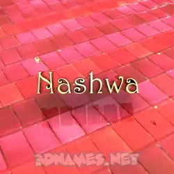 nashwa in Red Tiles style - 3D name wallpaper