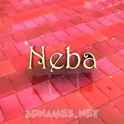 neba in Red Tiles style - 3D name wallpaper
