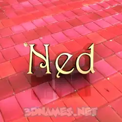ned in Red Tiles style - 3D name wallpaper
