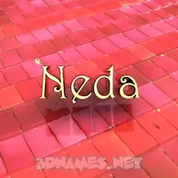 neda in Red Tiles style - 3D name wallpaper