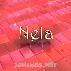 nela in Red Tiles style - 3D name wallpaper
