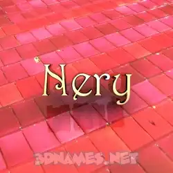 nery in Red Tiles style - 3D name wallpaper