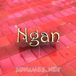 ngan in Red Tiles style - 3D name wallpaper