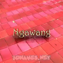 ngawang in Red Tiles style - 3D name wallpaper
