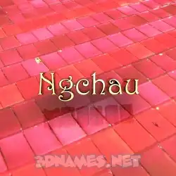 ngchau in Red Tiles style - 3D name wallpaper