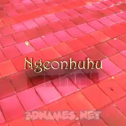 ngeonhuhu in Red Tiles style - 3D name wallpaper