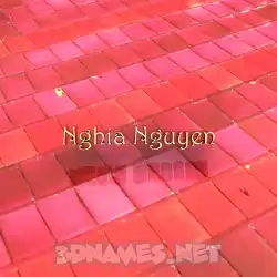 nghia nguyen in Red Tiles style - 3D name wallpaper