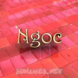 ngoc in Red Tiles style - 3D name wallpaper