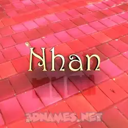 nhan in Red Tiles style - 3D name wallpaper
