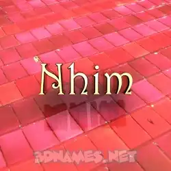 nhim in Red Tiles style - 3D name wallpaper