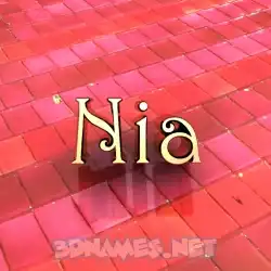 nia in Red Tiles style - 3D name wallpaper
