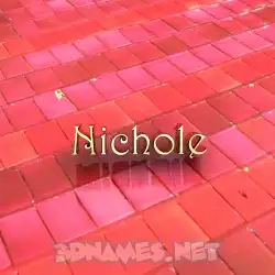 nichole in Red Tiles style - 3D name wallpaper