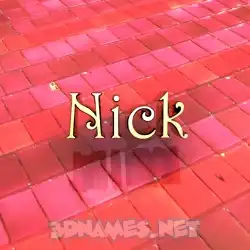nick in Red Tiles style - 3D name wallpaper