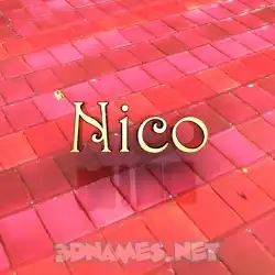 nico in Red Tiles style - 3D name wallpaper