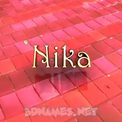 nika in Red Tiles style - 3D name wallpaper