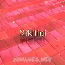 nikitini in Red Tiles style - 3D name wallpaper