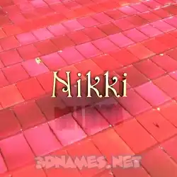 nikki in Red Tiles style - 3D name wallpaper