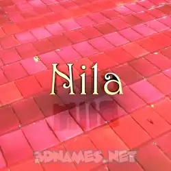 nila in Red Tiles style - 3D name wallpaper