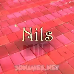 nils in Red Tiles style - 3D name wallpaper