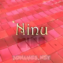 ninu in Red Tiles style - 3D name wallpaper