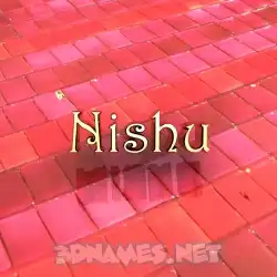 nishu in Red Tiles style - 3D name wallpaper