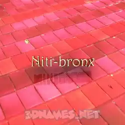 niti-bronx in Red Tiles style - 3D name wallpaper