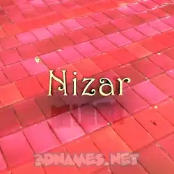 nizar in Red Tiles style - 3D name wallpaper