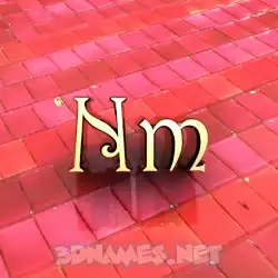 nm in Red Tiles style - 3D name wallpaper