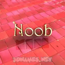 noob in Red Tiles style - 3D name wallpaper