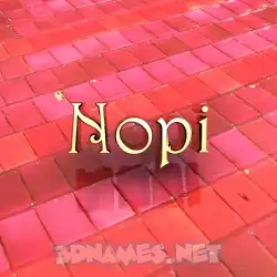 nopi in Red Tiles style - 3D name wallpaper