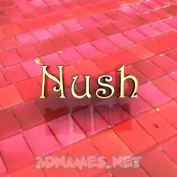 nush in Red Tiles style - 3D name wallpaper