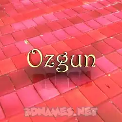 ozgun in Red Tiles style - 3D name wallpaper