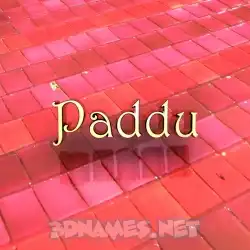 paddu in Red Tiles style - 3D name wallpaper