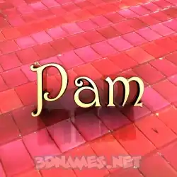 pam in Red Tiles style - 3D name wallpaper