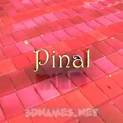 pinal in Red Tiles style - 3D name wallpaper