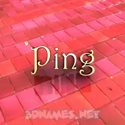 ping in Red Tiles style - 3D name wallpaper