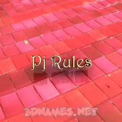 pj rules in Red Tiles style - 3D name wallpaper