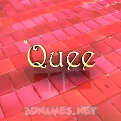 quee in Red Tiles style - 3D name wallpaper