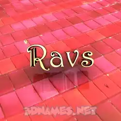 ravs in Red Tiles style - 3D name wallpaper