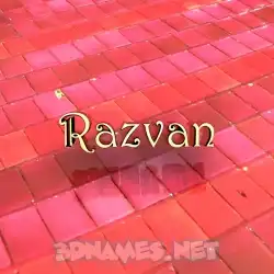 razvan in Red Tiles style - 3D name wallpaper