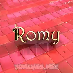 romy in Red Tiles style - 3D name wallpaper