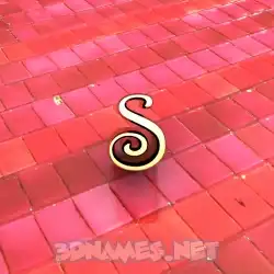 s in Red Tiles style - 3D name wallpaper