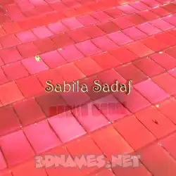 sabila sadaf in Red Tiles style - 3D name wallpaper