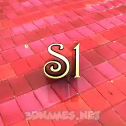 sl in Red Tiles style - 3D name wallpaper